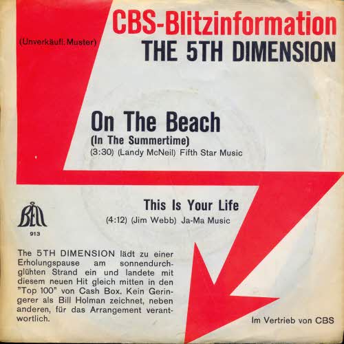 5th Dimension - On the beach (In the Summertime) (PROMOCOVER)