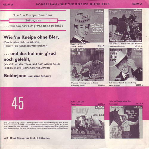 Bobbejaan - Wie 'ne Kneipe ohne Bier