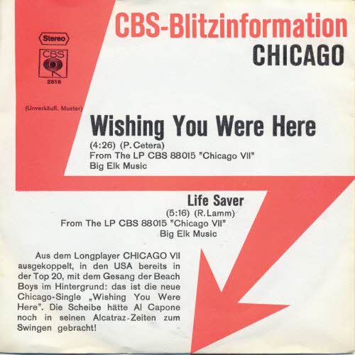 Chicago - Wishing you were here (PROMO-SINGLE)