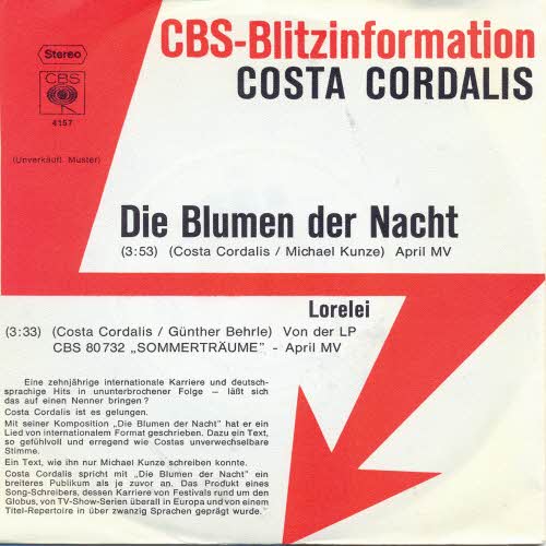 Cordalis Costa - Die Blumen der Nacht (PROMO)