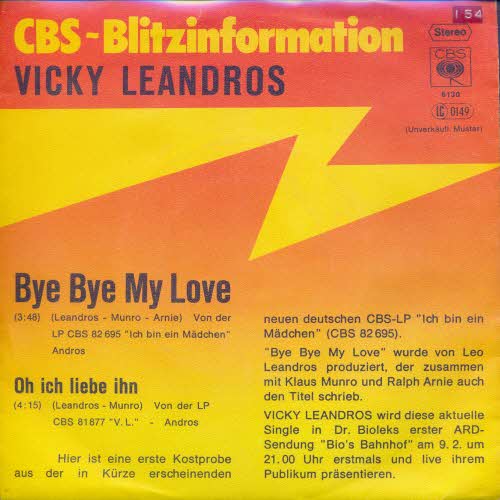 Leandros Vicky - Bye Bye My Love (PROMO)