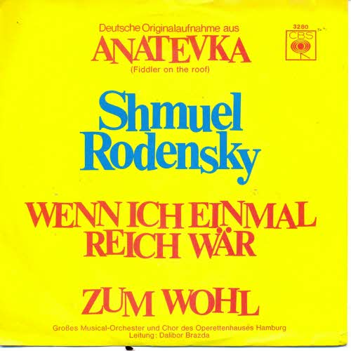 Rodensky Shmuel - Wenn ich einmal reich wr