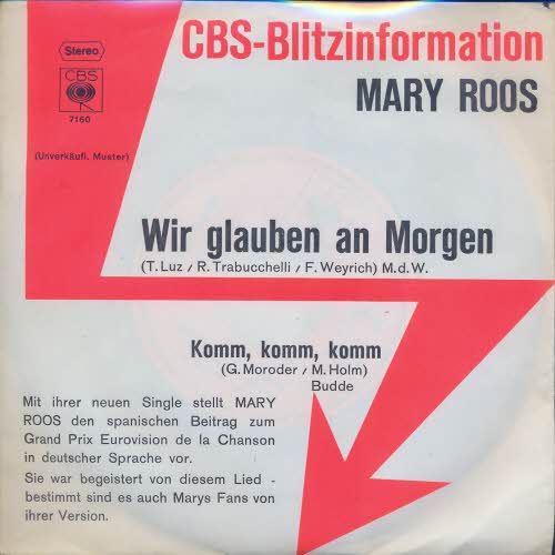 Roos Mary - Wir glauben an Morgen (PROMO)