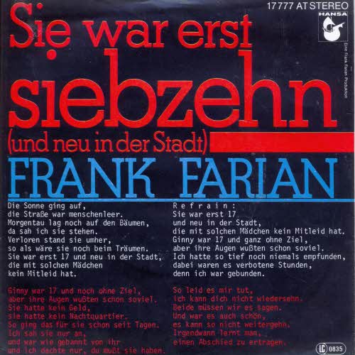 Farian Frank - #Sie war erst siebzehn