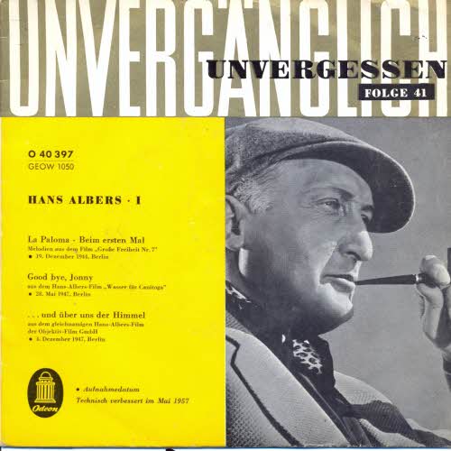 Albers Hans - Unvergnglich - Unvergessen (EP)