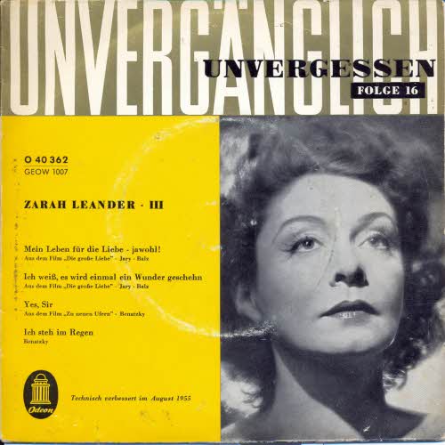 Leander Zarah - #Unvergnglich Unvergessen Folge 16 (EP)