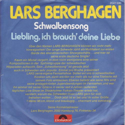 Berghagen Lars - Liebling, ich brauch deine Liebe (+Autogramm)
