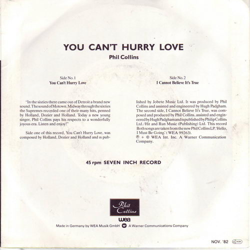 Collins Phil - You can't hurry love (nur Cover)